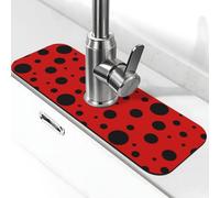 Tappetino per rubinetto con motivo coccinella per lavello da cucina paraspruzzi ad asciugatura rapida, tappetino di scarico intorno al rubinetto per lavello della cucina, tappetino da cucina