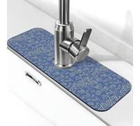 Tappetino per rubinetto con numero matematico blu per lavello da cucina, tappetino drenante per lavello da cucina paraspruzzi, assorbente ad asciugatura rapida tappetino per lavello da cucina