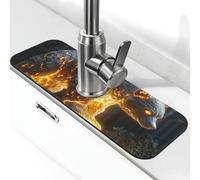 Tappetino per rubinetto con orsetti del fuoco nella natura selvaggia per lavello della cucina, tappetino super assorbente, tappetino per lavello per cucina, bagno, bar, rubinetto, decorazione, regali