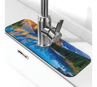 Tappetino per rubinetto con paesaggio di montagna del lago per lavello della cucina, tappetino per asciugatura, super assorbente, tappetino per lavello per cucina, bagno, caffetteria, bar, decorazione