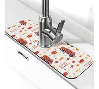 Tappetino per rubinetto con stampa a scala per camion dei pompieri, tappetino per rubinetti paraspruzzi assorbente ad asciugatura rapida, tappetini per lavello da cucina per lo scarico del rubinetto