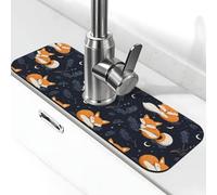 Tappetino per rubinetto con stampa di volpe addormentata per lavello da cucina, rubinetti, tappetino paraspruzzi assorbente ad asciugatura rapida, tappetini per lavello da cucina per lo scarico del