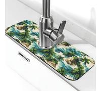 Tappetino per rubinetto con stampa hawaiana a piccola isola per lavello da cucina, rubinetti, paraspruzzi, assorbente, ad asciugatura rapida, tappetini per lavello da cucina per lo scarico del