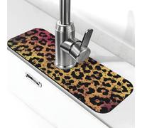 Tappetino per rubinetto con stampa leopardata a stella per lavello da cucina super assorbente tappetino per rubinetto Splash Catcher diatomite ad asciugatura rapida pietra rubinetto maniglia