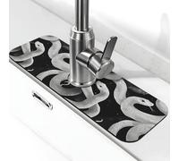 Tappetino per rubinetto con stampa serpente bianco per lavello da cucina, rubinetti, tappetino paraspruzzi assorbente ad asciugatura rapida, tappetini per lavello da cucina per lo scarico intorno al