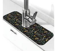 Tappetino per rubinetto con vespe e fiori per lavello da cucina, assorbente ad asciugatura rapida, tappetino drenante per lavello da cucina, tappetino per lavello da bagno