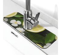 Tappetino per rubinetto da cucina con limone fresco, super assorbente, in diatomite, ad asciugatura rapida, tappetino per lavello da bagno, tappetino per asciugatura rapida, 38,1 x 14 cm