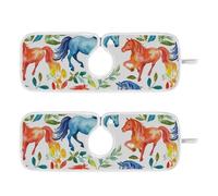 Tappetino per rubinetto da cucina per lavello da cucina Previene l'umidità appendibile Confezione da 2 tappetini di asciugatura per prevenire l'accumulo di umidità 14 9 "Cavallo colorato Bianco