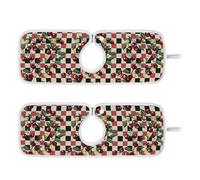 Tappetino per rubinetto da cucina per lavello da cucina riutilizzabile e decorato appeso lavello lavello tappetino lavello Splash Guard & Protezioni 76,2 cm - Cherry Checkered Border