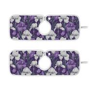 Tappetino per rubinetto da cucina per lavello da cucina riutilizzabile e decorato tappetino di scarico appeso per lavello da cucina paraspruzzi e protezioni 59,9 cm - Vintage Viola Bianco Iris Fiori