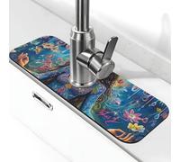 Tappetino per rubinetto da meditazione con ragazza e fiore, per lavello della cucina, tappetino super assorbente, per cucina, bagno, lavandino, bar, rubinetto, decorazione, regali (38,1 x 14 cm)