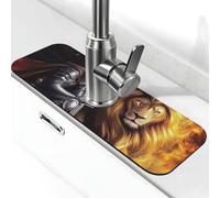 Tappetino per rubinetto da preghiera con armatura di leone di Dio, per lavello della cucina, tappetino super assorbente, per cucina, bagno, lavandino, bar, rubinetto, decorazione, regali (38,1 x 14 cm
