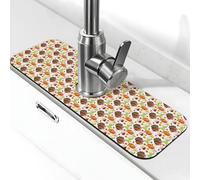 Tappetino per rubinetto del Ringraziamento Turchia per lavello da cucina, tappetino drenante per lavello da cucina, paraspruzzi, assorbente ad asciugatura rapida, tappetino per lavello da bagno