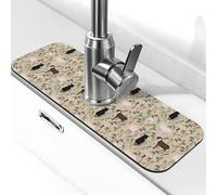 Tappetino per rubinetto dipinto con fiore di capra per lavello da cucina, tappetino drenante per lavello da cucina, paraspruzzi, assorbente ad asciugatura rapida, tappetino per lavello da cucina