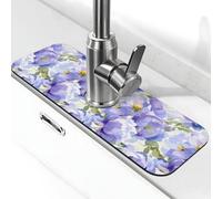 Tappetino per rubinetto in diatomite 38,1 x 14 cm con fiori di iris