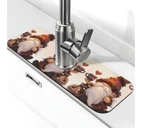Tappetino per rubinetto in diatomite con segno della pace nano, 38,1 x 14 cm