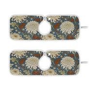 Tappetino per rubinetto inclinato per lavello da cucina Previene l'umidità appendibile confezione da 2 tappetini per rubinetto della cucina lavello paraspruzzi e protezioni 37,5 cm crisantemo vintage