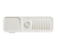 Tappetino per rubinetto lavello con pendenza di drenaggio - Paraspruzzi in silicone da 17, 7 pollici per cucina dietro il rubinetto, Beige