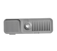 Tappetino per rubinetto lavello con pendenza di drenaggio - Paraspruzzi in silicone da 17, 7 pollici per cucina dietro il rubinetto, grigio