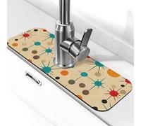 Tappetino per rubinetto medievale moderno atomico retrò per lavello della cucina, tappetino super assorbente, tappetino per lavello da cucina, bagno, bar, decorazione regalo (38,1 x 14 cm)