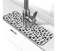 Tappetino per rubinetto nero zucca di Halloween per lavello da cucina assorbente ad asciugatura rapida protezione contro gli spruzzi bella tappetino di drenaggio per lavello da cucina