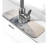 Tappetino per rubinetto per lavello, 38,1 x 14 cm, in diatomite super assorbente, ad asciugatura rapida, in pietra, con ventosa, per pittura e rubinetto, tappetino per asciugare il bagno e la cucina