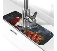 Tappetino per rubinetto per lavello da cucina con scritta "Merry Christmas", aggiornamento premium 2025: diatomite super assorbente ad asciugatura rapida rubinetto ventosa lavabile lavello da cucina