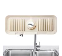 Tappetino per rubinetto per lavello da cucina, in silicone, per rubinetto paraspruzzi, con manico, vassoio antigoccia, tappetino per asciugare i piatti, supporto per spugna per bar, 14 x 38 cm