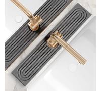 Tappetino per rubinetto per lavello da cucina, paraspruzzi per rubinetto in terra di diatomee, ad asciugatura rapida, pietra assorbente per lavello del bagno [grigio scuro, 50,8 x 9,9 cm)