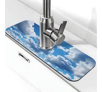 Tappetino per rubinetto per lavello da cucina, paraspruzzi, super assorbente, tappetino drenante, blu dietro il rubinetto, vassoio raccogli gocce tappetino per asciugatura tappetino per lavandino del