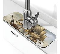 Tappetino per rubinetto per lavello da cucina, paraspruzzi, super assorbente, tappetino drenante, età della scoperta, nave dietro il rubinetto, vassoio antigoccia, tappetino per asciugatura tappetino