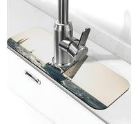 Tappetino per rubinetto per lavello da cucina, paraspruzzi, super assorbente, tappetino drenante per rubinetto oceano vela dietro il rubinetto gocciolatoio vassoio tappetino per asciugatura tappetino