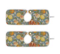 Tappetino per rubinetto per lavello da cucina riutilizzabile e decorato da appendere, confezione da 2 tappetini intorno al lavello della cucina, paraspruzzi e protezioni 37 cm, stile retrò limone