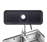 Tappetino per rubinetto per lavello da cucina, vassoio raccogli in silicone, con manico raccogli schizzi, vassoio per asciugare i, supporto per spugna per bar, 14 x 38 cm
