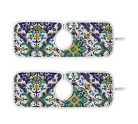 Tappetino per rubinetto per lavello della cucina Previene l'umidità appendibile Confezione da 2 tappetini drenanti da cucina Previene l'accumulo di umidità 23 6 "Turchese Boho Design unico