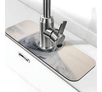 Tappetino per rubinetto per pittura con sigillo di arpa per lavello da cucina, paraspruzzi, 14 x 38 cm, diatomite, ad asciugatura rapida, vassoio per lavello super assorbente, rubinetto a ventosa per