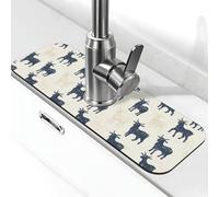 Tappetino per rubinetto retrò con stampa di capra per lavello da cucina, rubinetti, tappetino paraspruzzi assorbente ad asciugatura rapida, tappetini per lavello da cucina per lo scarico del rubinetto