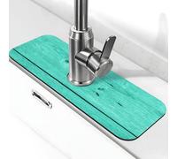 Tappetino per rubinetto verde brillante con stampa a venature del legno per lavello da cucina, rubinetti, tappetino paraspruzzi assorbente ad asciugatura rapida, tappetini per lavello da cucina per lo