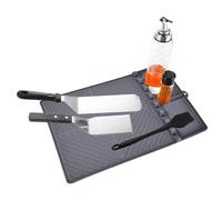 Tappetino per scaffale laterale per griglia, tappetino per griglia in silicone, strumenti per barbecue per ripiano laterale, riscaldatore in silicone per isolamento termico, per cottura e piano