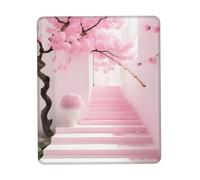 Tappetino per scale con fiori di ciliegio rosa, tappetino per mouse per computer con base in gomma antiscivolo per ufficio, #Gaming, apprendimento, 20 x 24 cm.