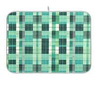 Tappetino per scolapiatti a spina di pesce a quadretti verde turchese accessori per bancone della cucina scolapiatti tappetino da cucina 18 x 24
