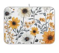 Tappetino per scolapiatti con fiori vintage rustici, assorbente, per cucina, resistente al calore, tappetino sotto scolapiatti da cucina, decorazione grande 45,7 x 61 cm