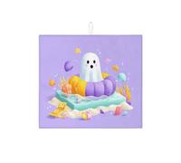 Tappetino per scolapiatti con motivo fantasma, galleggiante, per bancone della cucina, grazioso tappetino assorbente per scolapiatti da spiaggia, per bar, 40,6 x 45,7 cm