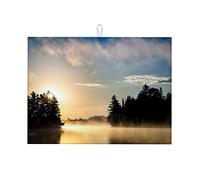 Tappetino per scolapiatti con paesaggi, tramonto e notte, grande 18 x 24 pollici