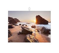 Tappetino per scolapiatti con paesaggi, tramonto e notte, in pietra, per il bancone della cucina, decorazione da cucina, piccolo, 16 x 18 pollici