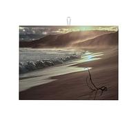 Tappetino per scolapiatti con vista sulla spiaggia, per il bancone della cucina, per la fotografia in spiaggia, piccolo e resistente, 16 x 18 pollici