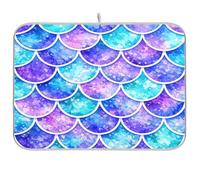 Tappetino per scolapiatti estetico a forma di sirena, in microfibra, assorbente, 45,7 x 61 cm
