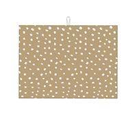 Tappetino per scolapiatti nordico con motivo a pois e motivo geometrico a reticolo marrone, piccolo, resistente al calore, grande, 18 x 24 pollici