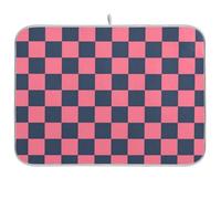 Tappetino per scolapiatti riutilizzabile a scacchiera nera e rosa 18 x 24 rettangolare grande cucina scolapiatti tappetino decorativo per la casa essenziale
