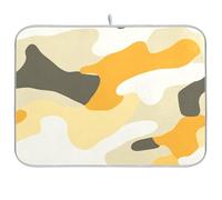 Tappetino per scolapiatti riutilizzabile mimetico giallo mimetico beige 45,7 x 61 cm rettangolare grandi scolapiatti stuoie per cucina bancone decorativo per la casa essenziale